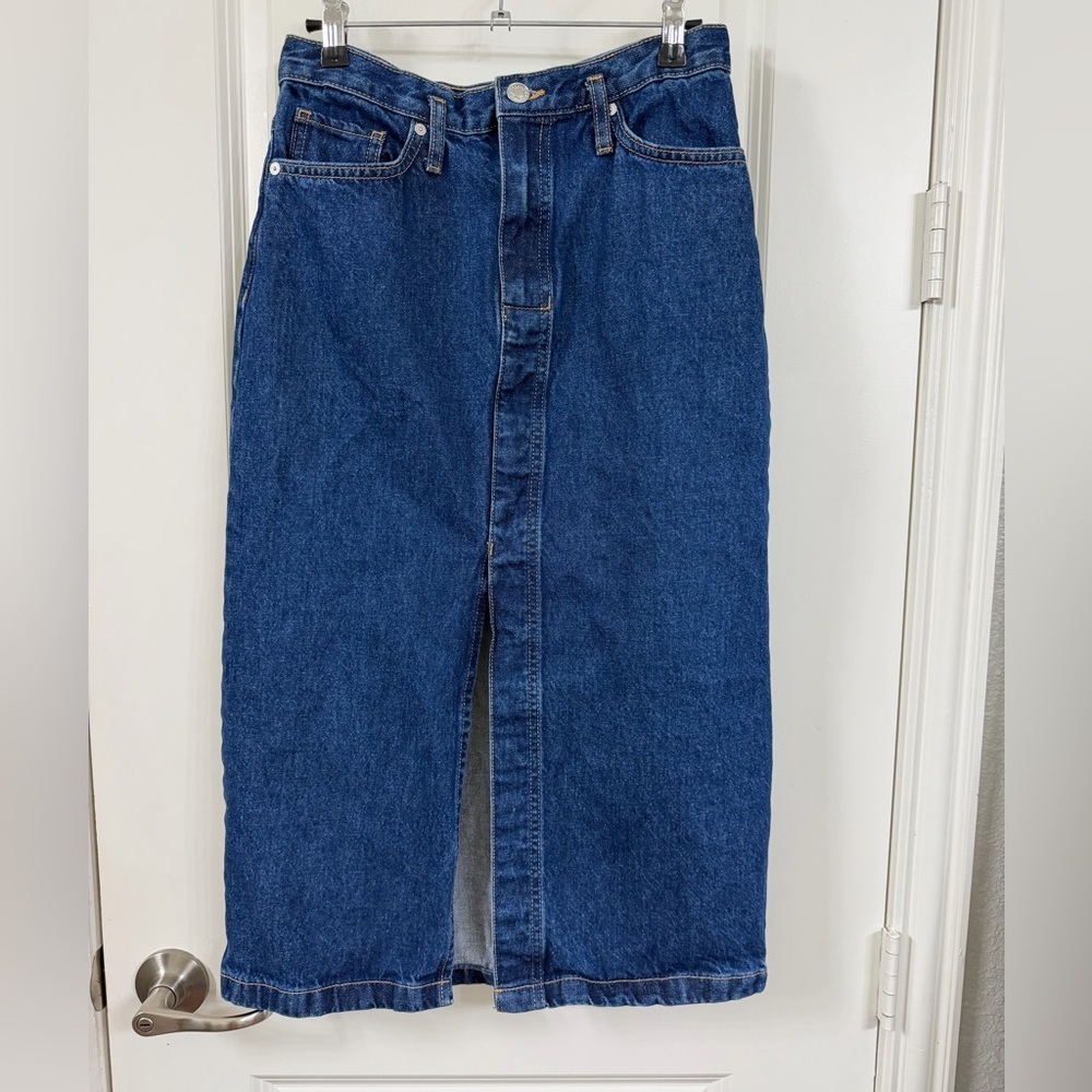Classic Blue Denim Pencil Skirt